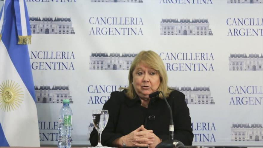 La ministra argentina de Asuntos Exteriores, Susana Malcorra, en una comparecencia ante la prensa.