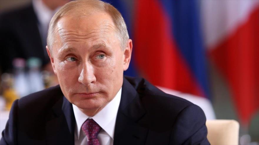 El presidente ruso, Vladimir Putin, durante una reunión sobre la paz en Ucrania, que se llevó a cabo en Alemania.
