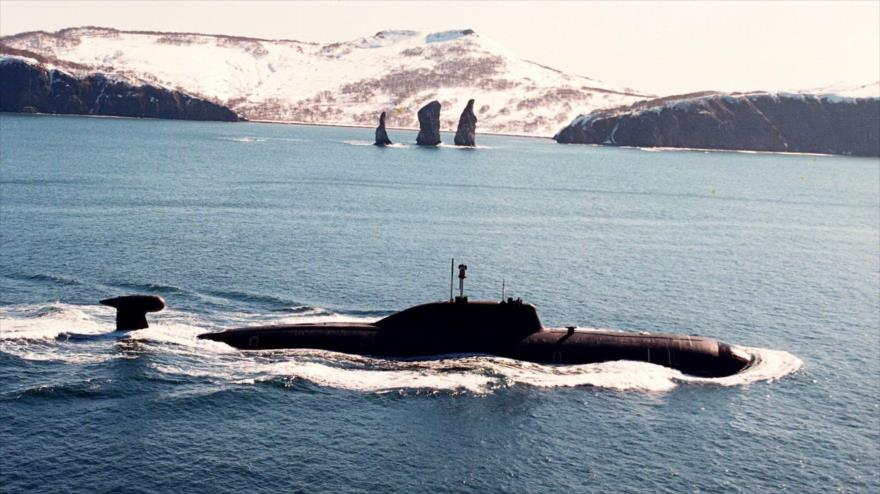 El submarino ruso de clase Akula cerca de la península de Kola, en el norte de Rusia.