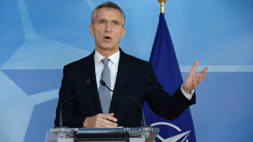 El secretario general de la Organización del Tratado del Atlántico Norte (OTAN), Jens Stoltenberg, en una conferencia de prensa en Bruselas, capital belga, 9 de noviembre de 2016.