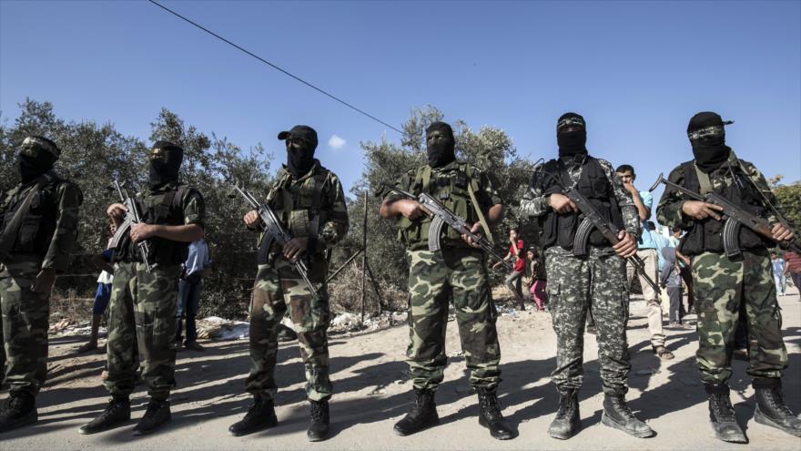 Combatientes de Ezzedin al-Qassam, rama militar de HAMAS, en Jan Yunes, en el sur de la Franja de Gaza, 24 de octubre de 2016.