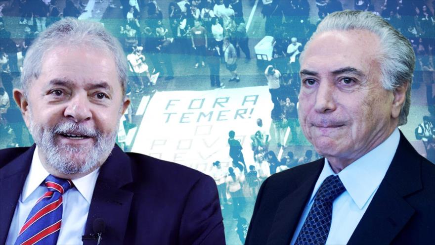El presidente de Brasil, Miches Temer (dcha.), cree que el presunto encarcelamiento de su antecesor, Luiz Inácio Lula da Silva, causará movimientos sociales en el país.