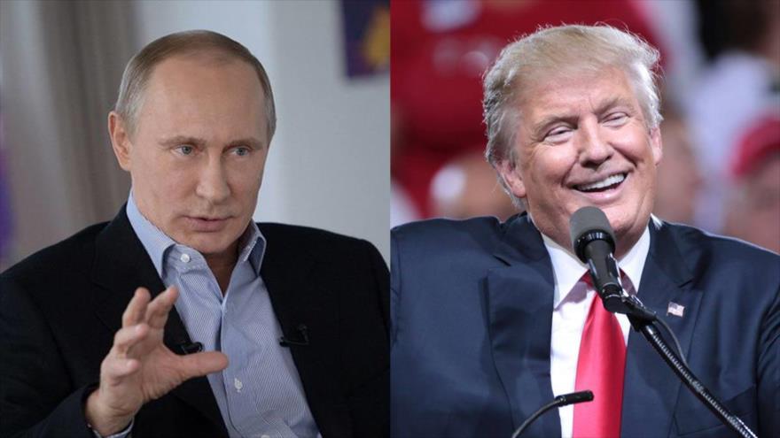 El presidente ruso, Vladimir Putin (izda.) y el presidente electo de EE.UU., Donald Trump.