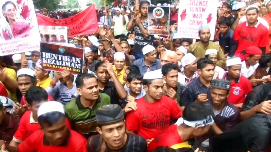 Protestas en varios países por violencia contra los rohingyás