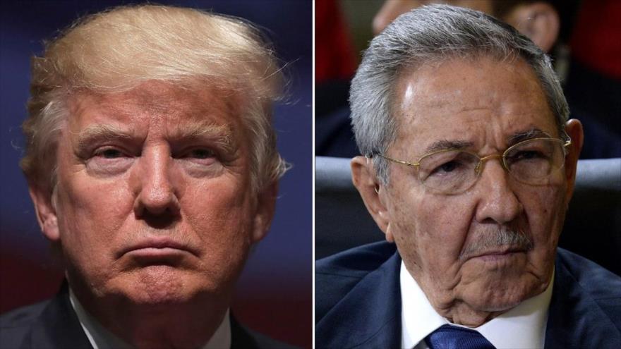 El presidente electo de EE.UU., Donald Trump (izquierda) y su homólogo cubano, Raúl Castro.