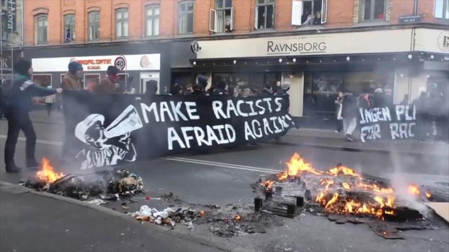 Policía danesa se enfrenta contra manifestantes antirracistas