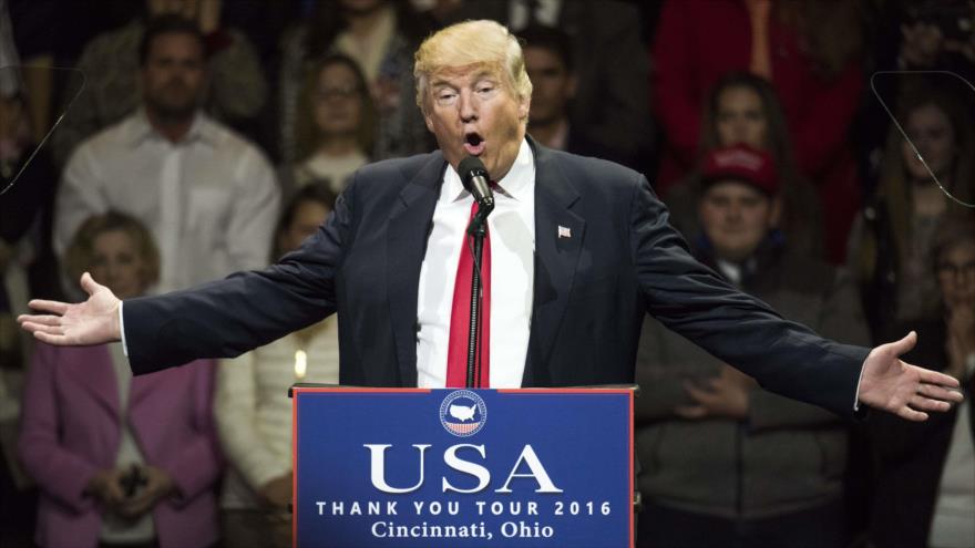 El presidente electo de EE.UU., Donald Trump, ofrece un discurso en el Bank Arena, situado en Cincinnati, Ohio, 1 de diciembre de 2016.