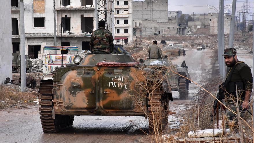 Fuerzas sirias en el barrio de Sakan al-Shaabi, en el este de Alepo, 2 de diciembre de 2016.