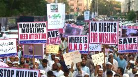Paquistaníes protestan contra el genocidio de los Rohingya 