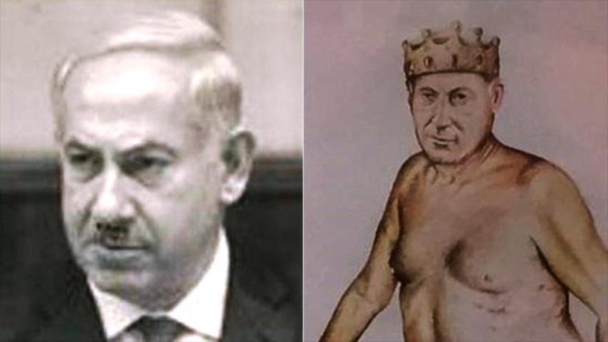 Exhiben a Netanyahu desnudo y con bigote de Hitler | HISPANTV