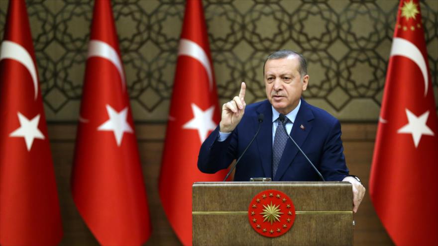 El presidente turco, Recep Tayyip Erdogan, durante un discurso ofrecido en el Palacio Presidencial en Ankara, 14 de diciembre de 2016.
