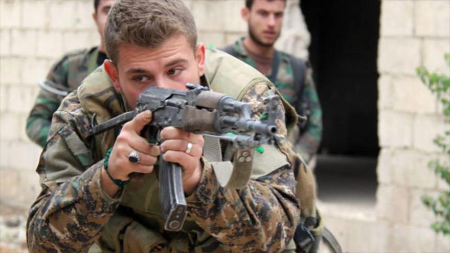 Integrantes del Ejército de Siria en la provincia de Deir al-Zur, en el este del territorio sirio.