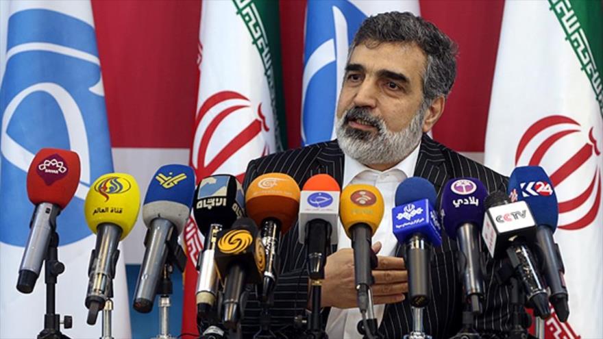 El portavoz de la Organización de Energía Atómica de Irán (OEAI), Behruz Kamalvandi, ofrece una rueda de prensa en Teherán, capital persa, 20 de diciembre de 2016.