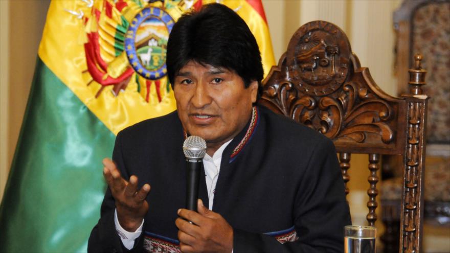 El presidente de Bolivia, Evo Morales, en conferencia de prensa desde el Palacio de Gobierno, La Paz, 22 de diciembre de 2016.