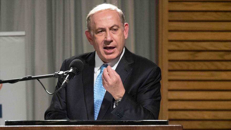 El primer ministro israelí, Benyamin Netanyahu, ofrece un discurso, 24 de diciembre de 2016.