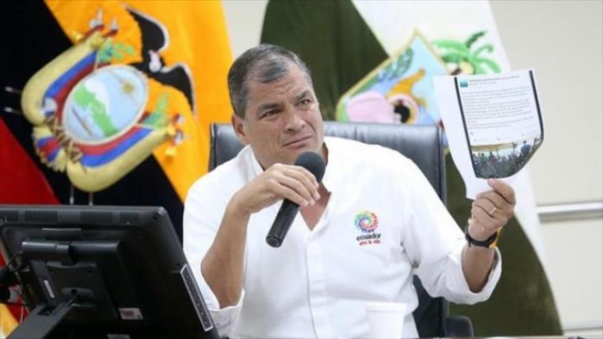 El presidente de Ecuador, Rafael Correa, durante una conferencia de prensa, Quito, 20 de diciembre de 2016.