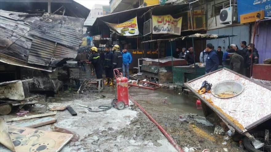 Doble atentado en el mercado central de Bagdad, capital de Irak, deja decenas de muertos y heridos, 31 de diciembre de 2016.