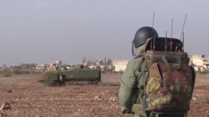 Vídeo: Zapadores rusos desarman minas en Alepo usando robot Uran-6