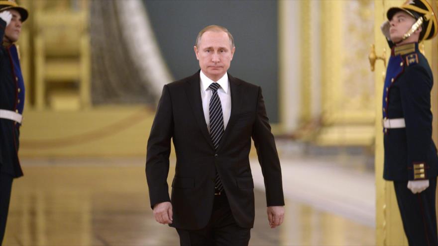 El presidente de Rusia, Vladimir Putin, en el Kremlin, Moscú, la capital rusa.