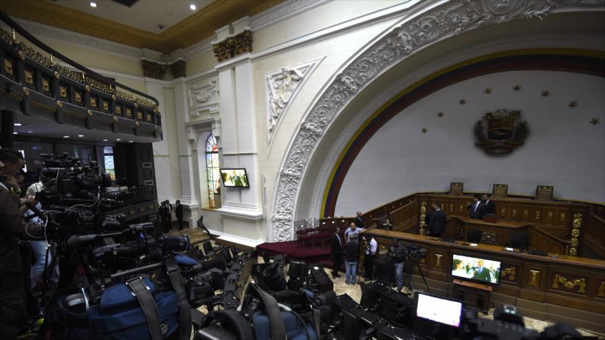 La Asamblea Nacional (AN) de Venezuela se prepara para una sesión, 5 de enero de 2017.