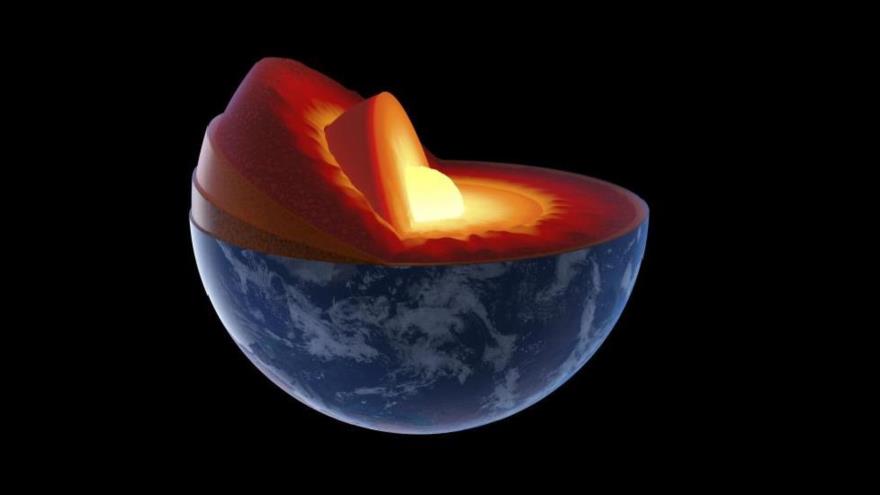 Imagen ilustrativa del núcleo de la Tierra.