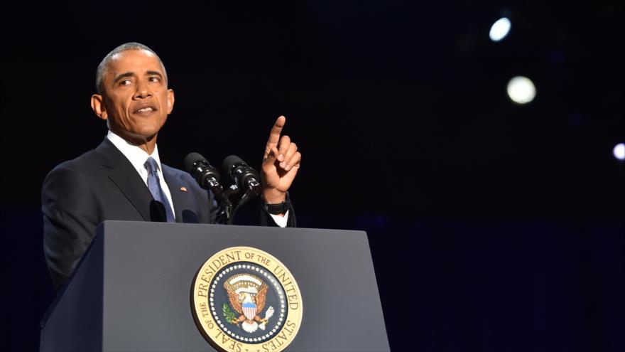 El presidente de EE.UU., Barack Obama, ofrece un discurso en la ciudad norteña de Chicago, 11 de enero de 2017.
