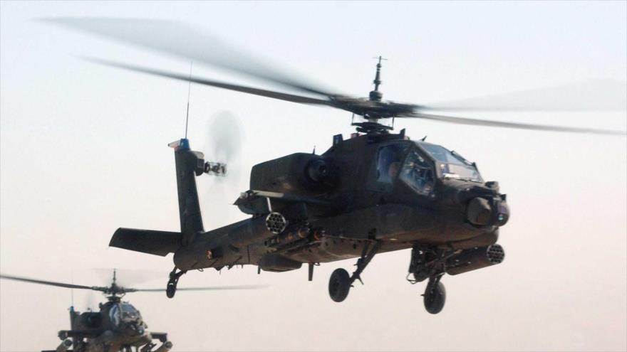 Un helicóptero Apache del Ejército estadounidense.