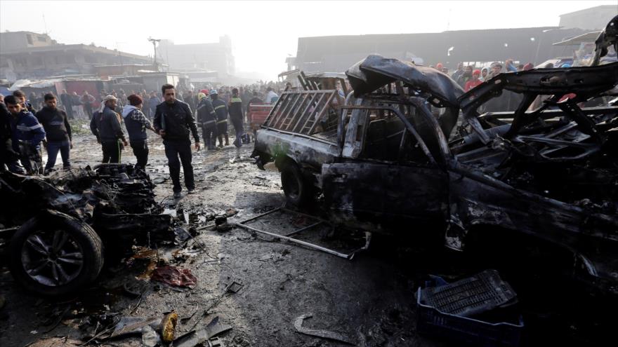 Una zona en el este de Bagdad, capital de Irak, tras un atentado terrorista, 8 de enero de 2017.