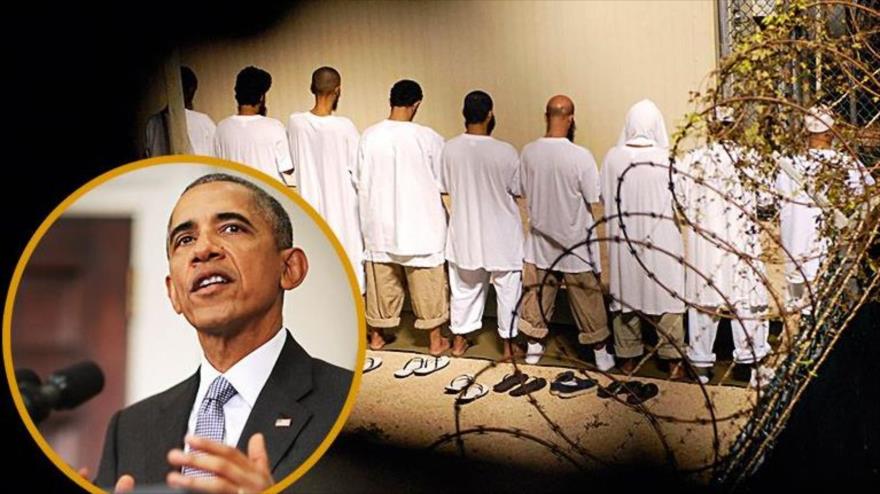Detenidos observan la oración matutina dentro del Campamento Delta en la Base Naval de la Bahía de Guantánamo en Cuba. El presidente estadounidense, Barack Obama, hace una declaración sobre su plan para cerrar el campo de detención en Guantánamo en la Casa Blanca, 23 de febrero de 2016.