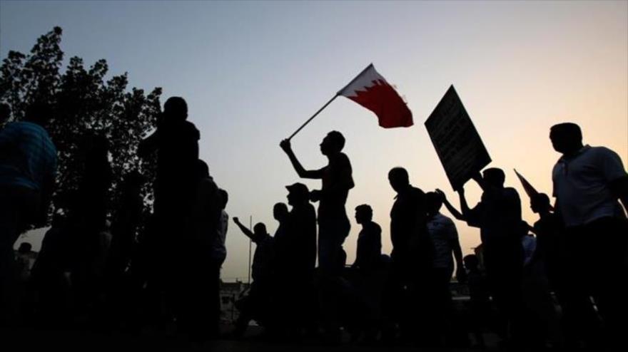 Una protesta antigubernamental en Manama, capital de Baréin.