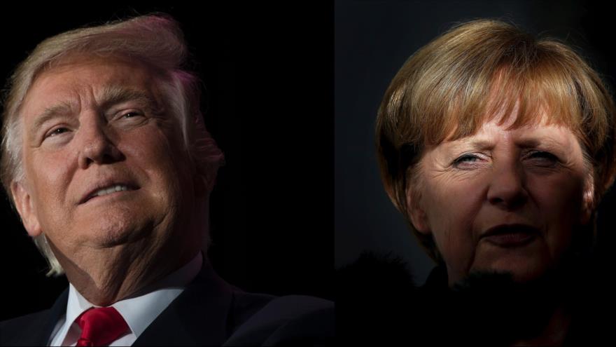 Esta combinación de fotos de archivo muestra al presidente electo de Estados Unidos, Donald Trump, (16 de diciembre de 2016 en Orlando, Florida) y la canciller alemana, Angela Merkel, (17 de septiembre de 2013 en Magdeburgo).