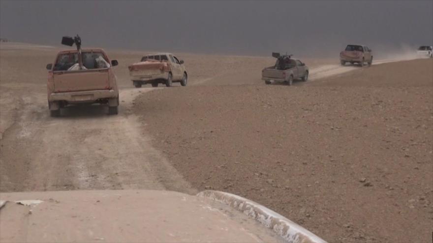 Convoy de vehículos del grupo terrorista EIIL en Irak.