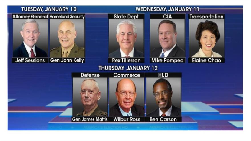 Algunos de los nominados a formar parte de la Administración del presidente de EE.UU., Donald Trump.
