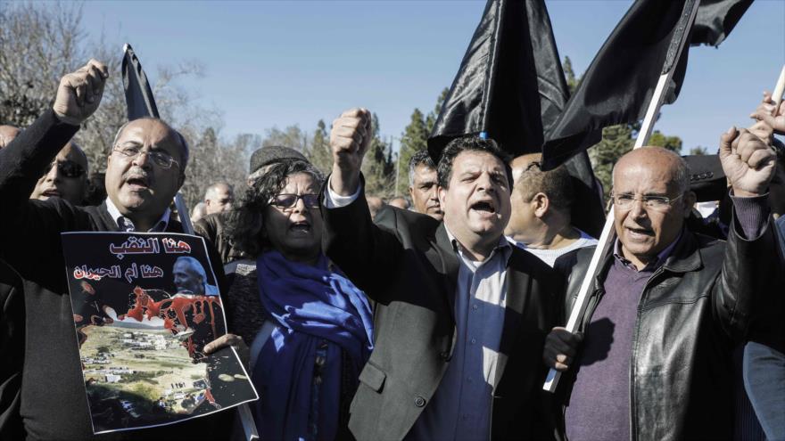 Árabes israelíes protestan contra demoliciones en Palestina