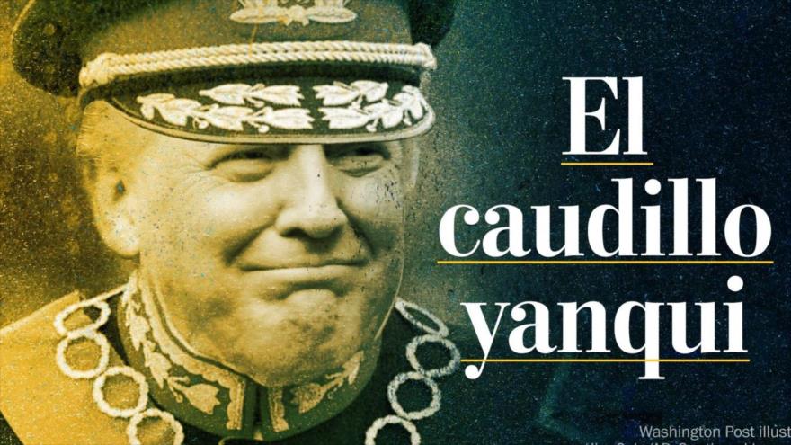 Un fotomontaje en el que el presidente de EE.UU., Donald Trump, aparece caracterizado como si fuera el exdictador chileno Augusto Pinochet.