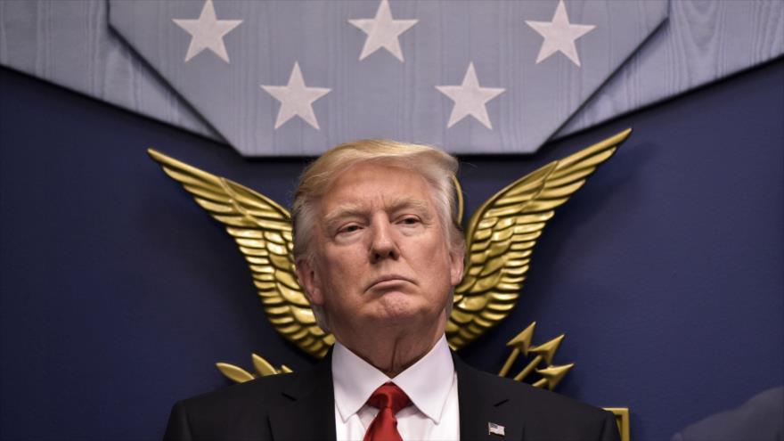 El presidente de EE.UU., Donald Trump, durante un discurso en el Pentágono, 27 de enero de 2017.