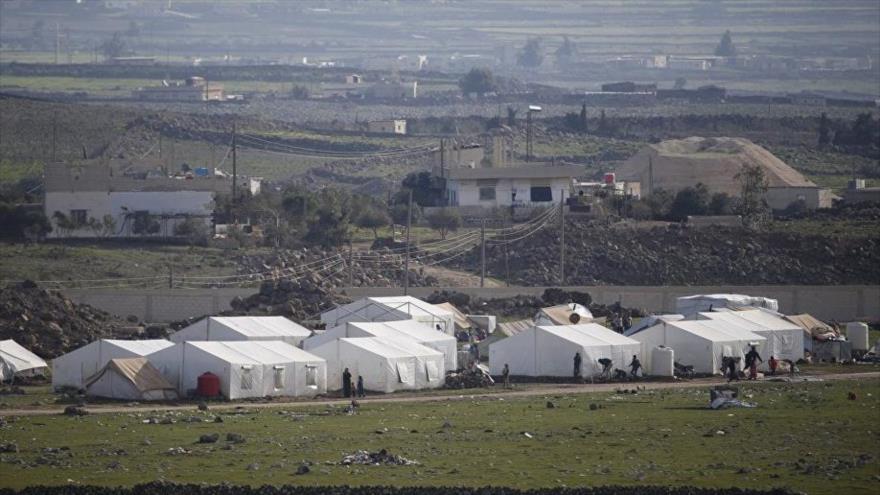 Tiendas instaladas en las fronteras entre Siria y los territorios palestinos ocupados.
