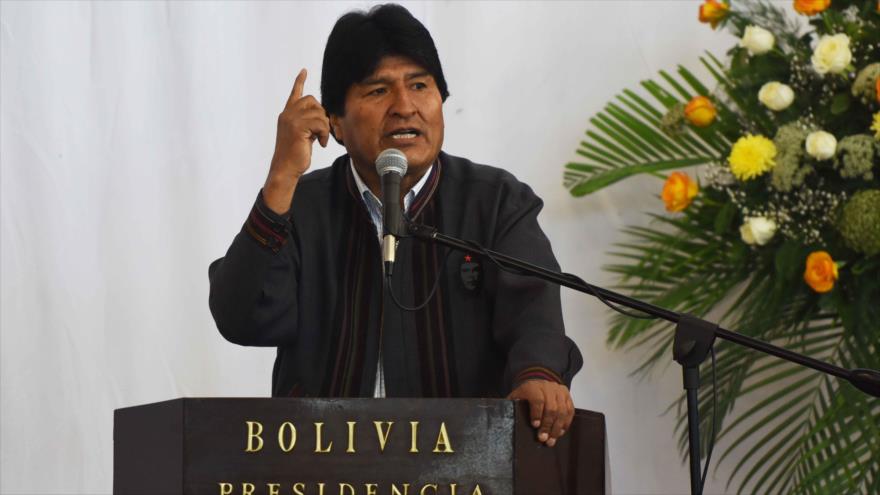 El presidente de Bolivia, Evo Morales, ofrece un discurso en La Paz, capital administrativa, 1 de febrero de 2016.