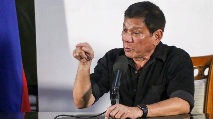 El presidente de Filipinas, Rodrigo Duterte, ofrece un discurso.
