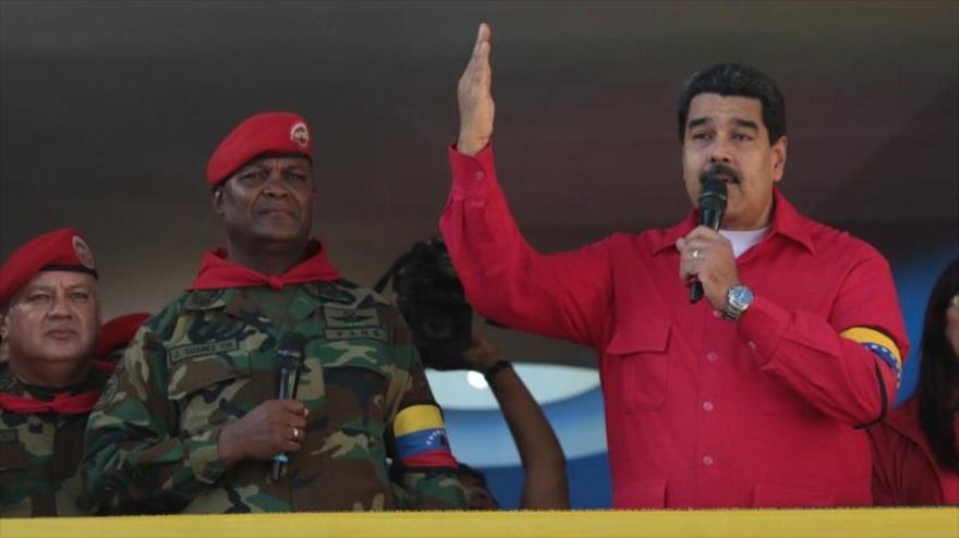El presidente venezolano, Nicolás Maduro, en un acto para conmemorar la rebelión militar encabezada por Hugo Chávez hace 25 años, en Maracay, estado de Aragua, 4 de febrero de 2017.