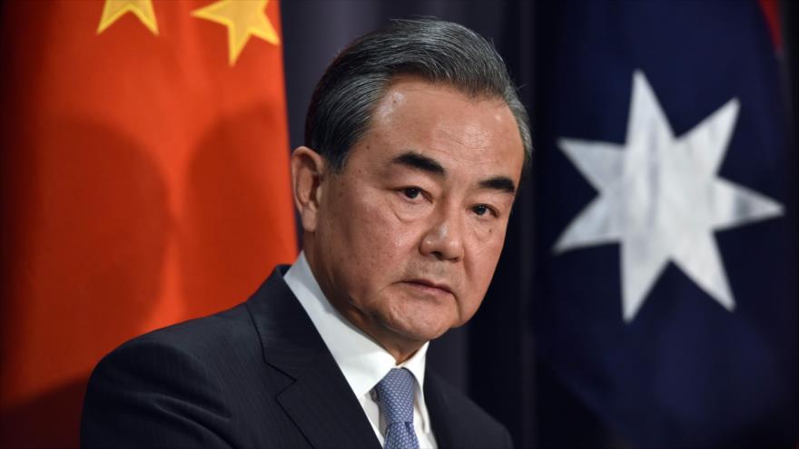 El canciller chino, Wang Yi, en una conferencia de prensa en Canberra (Australia), 8 de febrero de 2017.