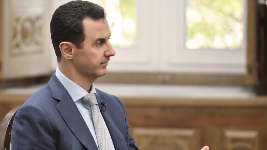 El presidente de Siria, Bashar al-Asad, durante una entrevista con Yahoo News, 10 de febrero de 2017.