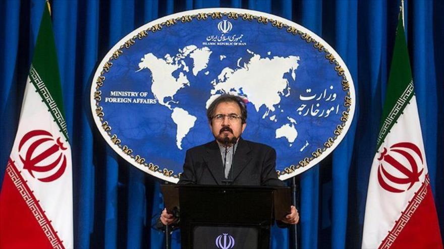 El portavoz de la Cancillería iraní, Bahram Qasemi, durante una rueda de prensa en Teherán.
