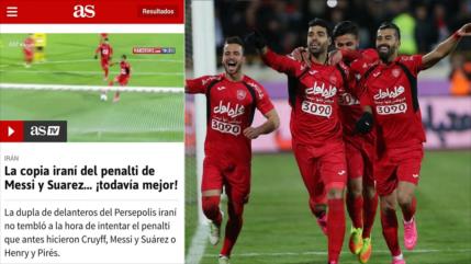 AS aplaude la "copia iraní" del penalti indirecto de Messi-Suárez
