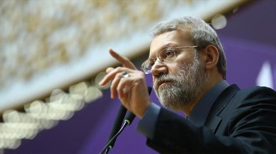 El presidente del Parlamento iraní, Ali Lariyani, durante un acto oficial en Teherán, capital persa.