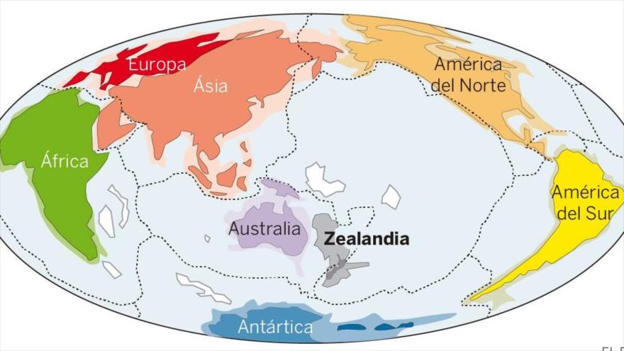 El mapa muestra la ubicación exacta de Zelandia, el continente recién descubierto sumergido en las aguas del Pacífico.