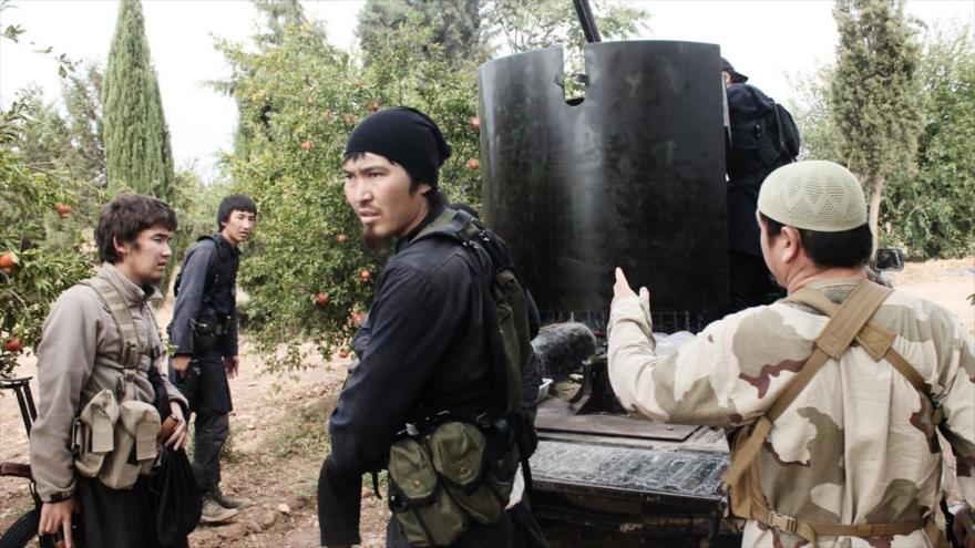 Supuestos miembros del grupo terrorista Daesh de nacionalidad china, en la provincia siria de Alepo (noroeste).