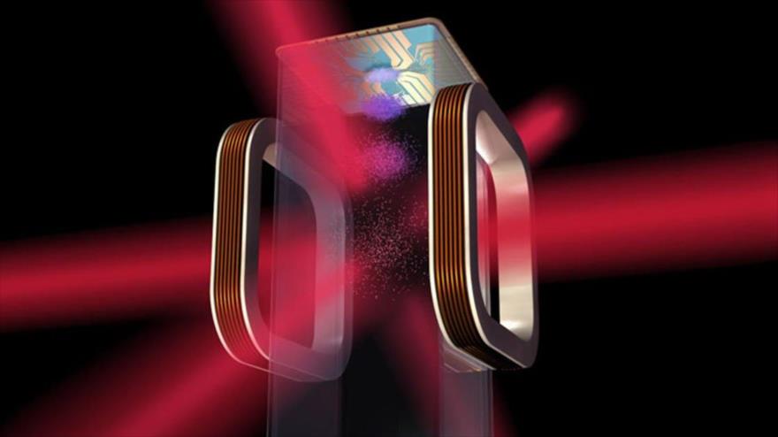 Infografía de la NASA sobre la función de un chip atómico en la Estación Espacial Internacional.