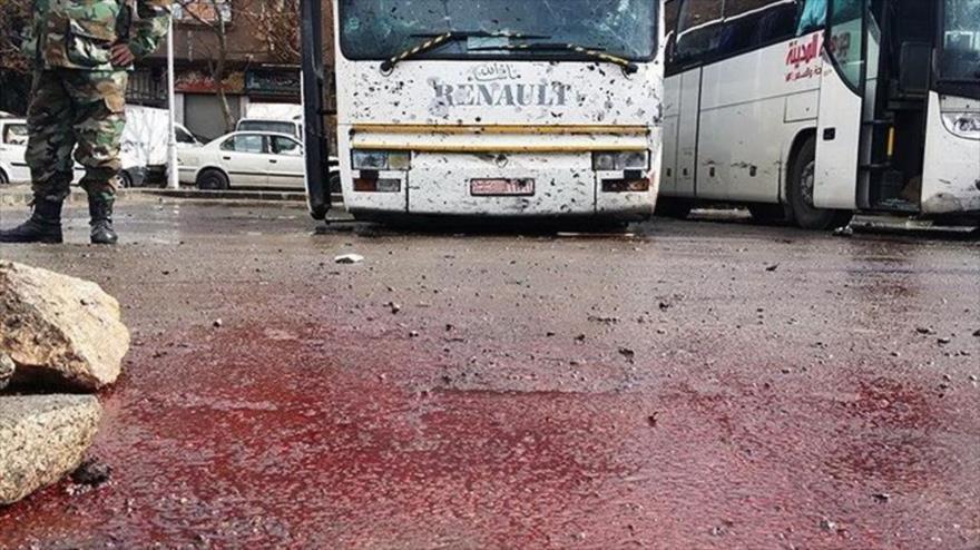 Sangriento atentado terrorista deja decenas de muertos en el casco viejo de Damasco, capital siria, 11 de marzo de 2017.
