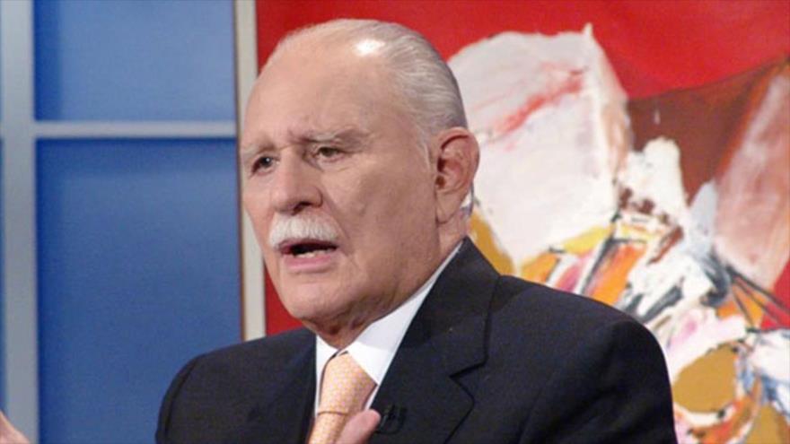 El exvicepresidente venezolano José Vicente Rangel durante su programa semanal José Vicente Hoy.